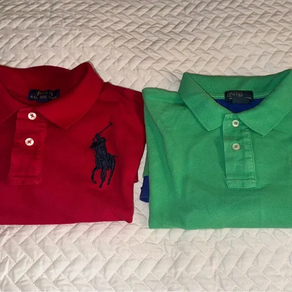 Polo by Ralph Lauren Kids' Red and Green Polo Shirts - Picture 1 of 4